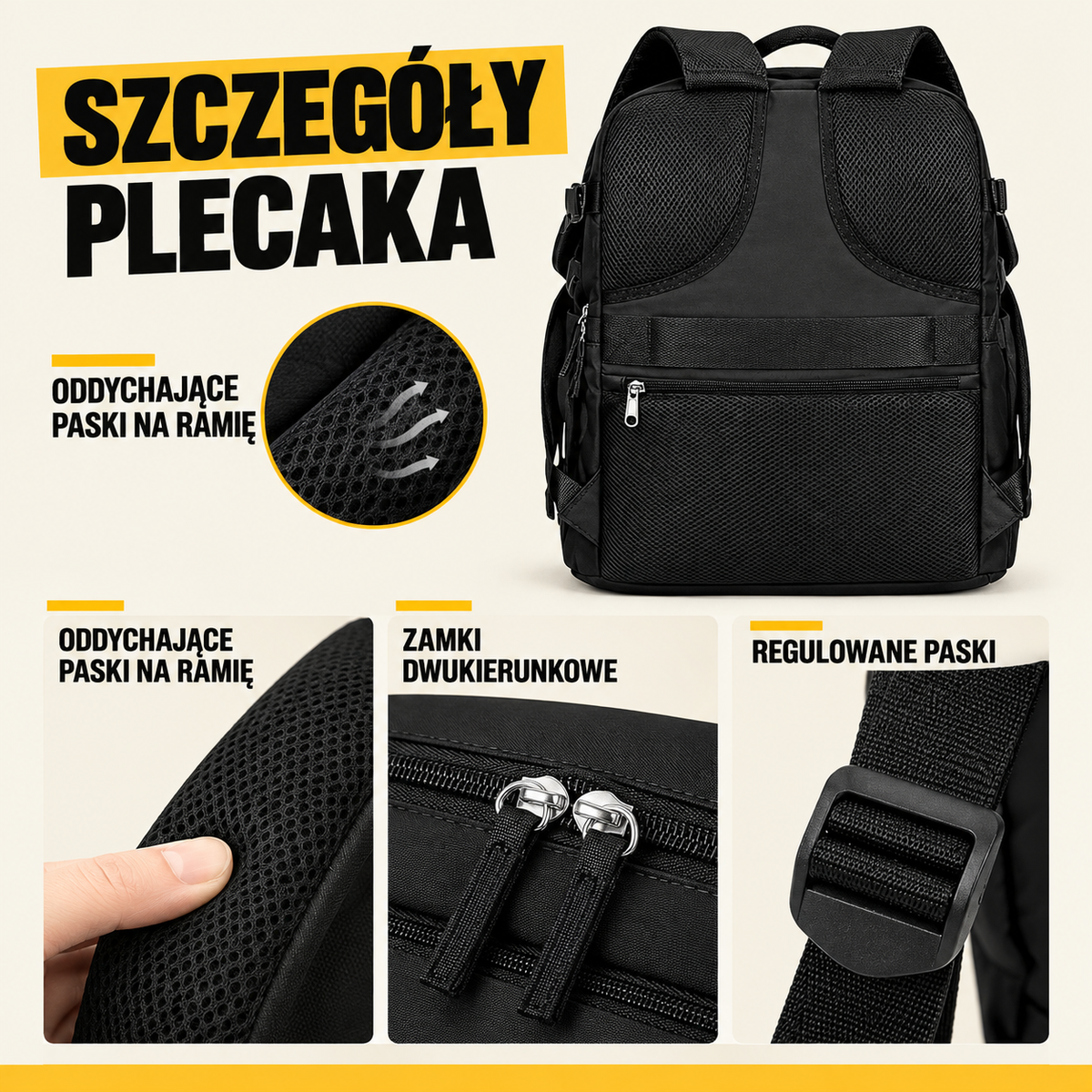 Plecak podróżny z kompresją próżniową 40×20×25 cm